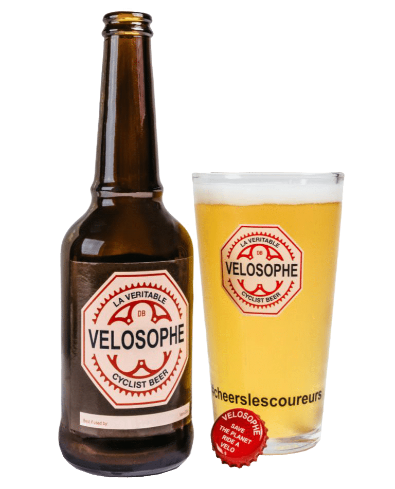 Bière Vélosophe et verre Velosophe